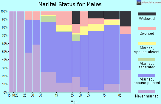 North Riverside marital status for males