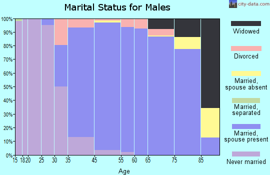 Oak Brook marital status for males