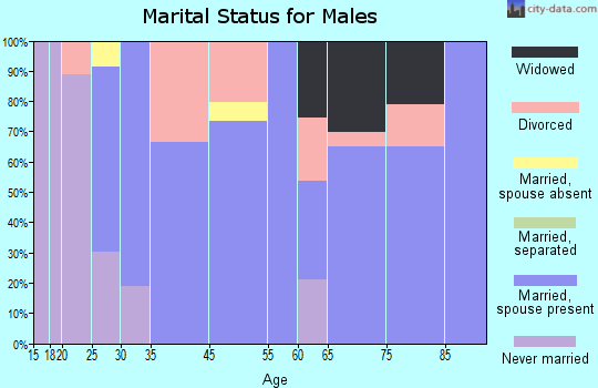 Oakbrook Terrace marital status for males