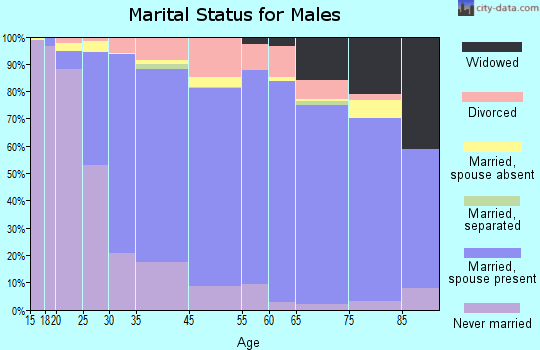 Oak Forest marital status for males