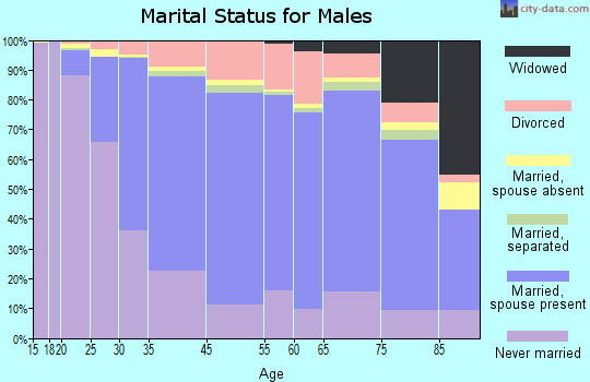 Oak Park marital status for males