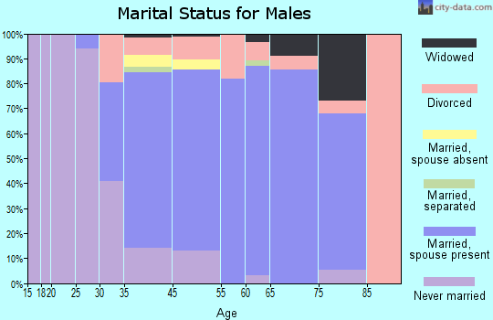 Palos Park marital status for males