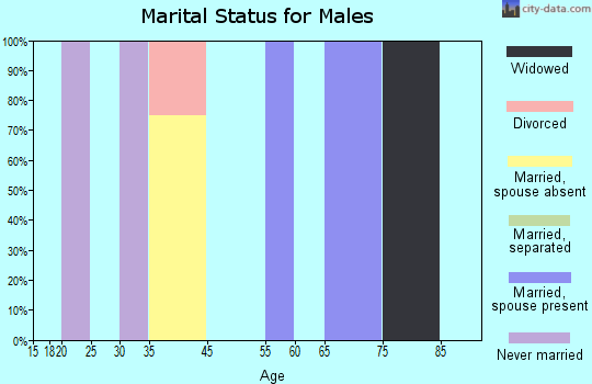 Game Creek marital status for males