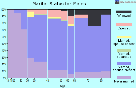 Riverside marital status for males
