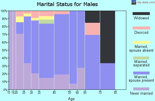 Round Lake Heights marital status for males