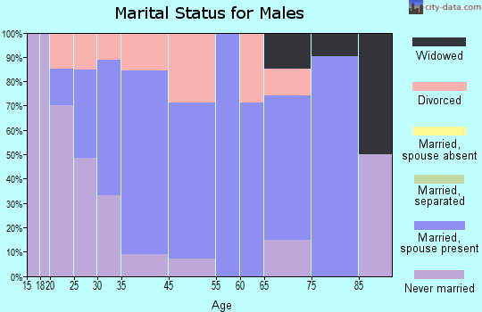 South Wilmington marital status for males