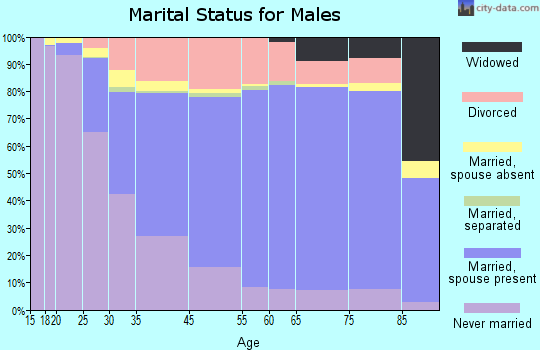 Bloomington marital status for males