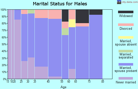Fort Branch marital status for males