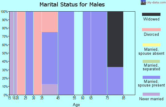 Fredericksburg marital status for males