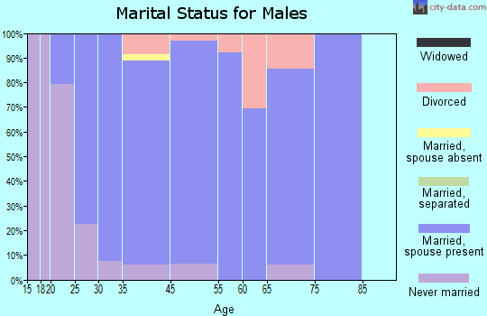 Hidden Valley marital status for males
