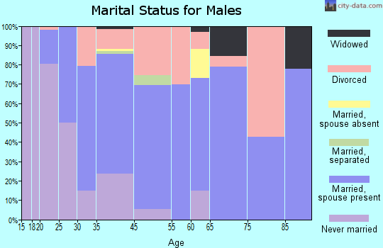 Meadow Lakes marital status for males