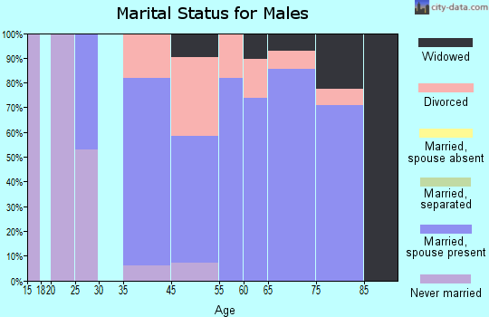Dow City marital status for males