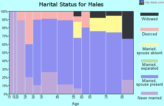 Fredericksburg marital status for males