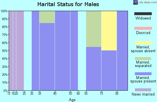 Onslow marital status for males