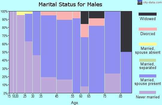 University Heights marital status for males