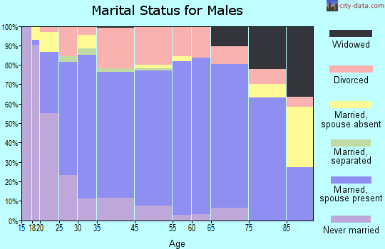 Arkansas City marital status for males