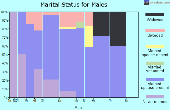 Thorne Bay marital status for males