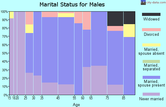 Waterville marital status for males