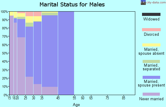 Fort Campbell North marital status for males