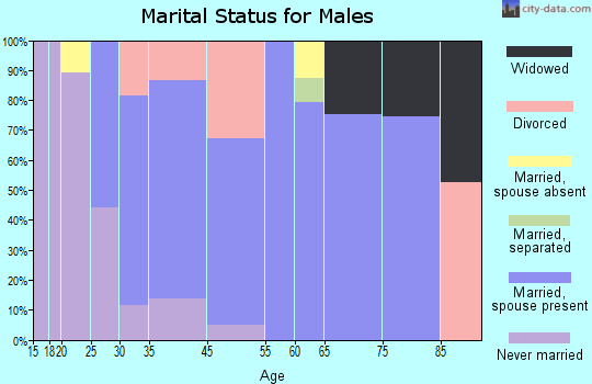 Central Heights-Midland City marital status for males