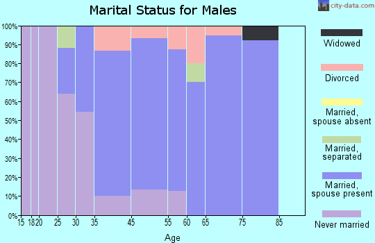 Houston Acres marital status for males