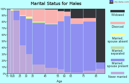 Pleasure Ridge Park marital status for males