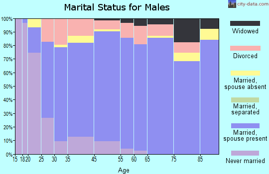 Cottonwood-Verde Village marital status for males