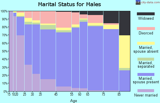 Bossier City marital status for males
