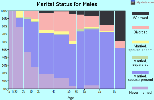 Flowing Wells marital status for males