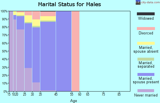 Fort Polk South marital status for males