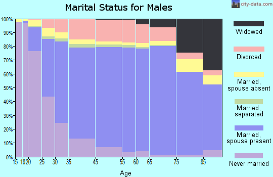 Glendale marital status for males
