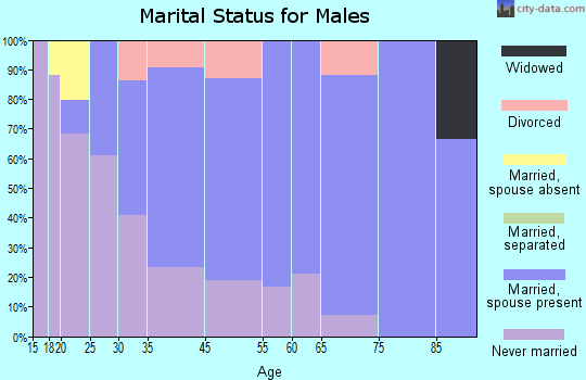 North Vacherie marital status for males