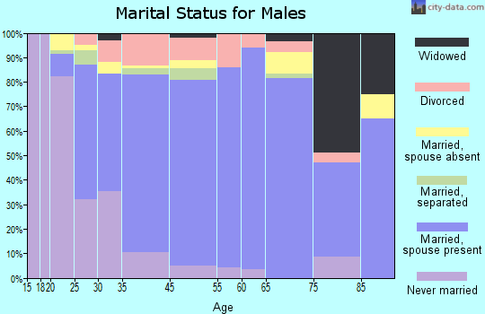 Raceland marital status for males