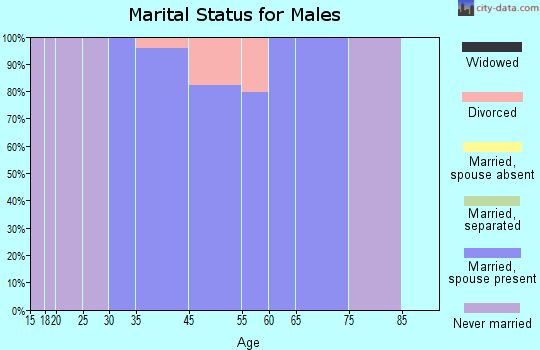 Cumberland Center marital status for males