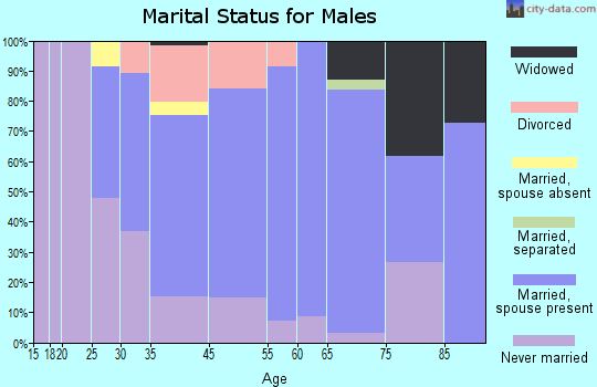 Berwyn Heights marital status for males