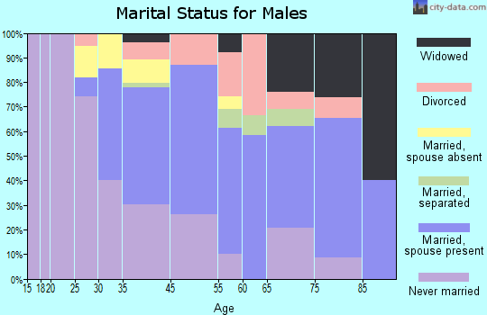 Cottage City marital status for males