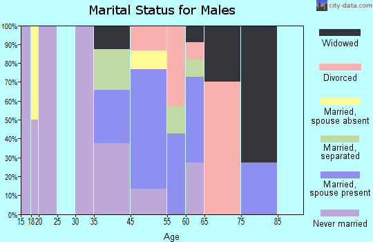 North Brentwood marital status for males