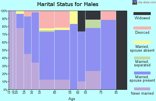 North East marital status for males