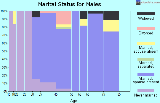 Pleasant Hills marital status for males