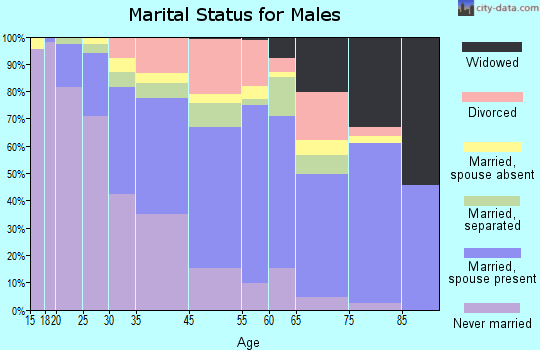Suitland-Silver Hill marital status for males
