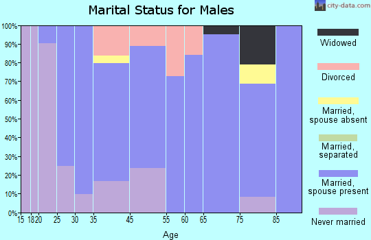 Acushnet Center marital status for males