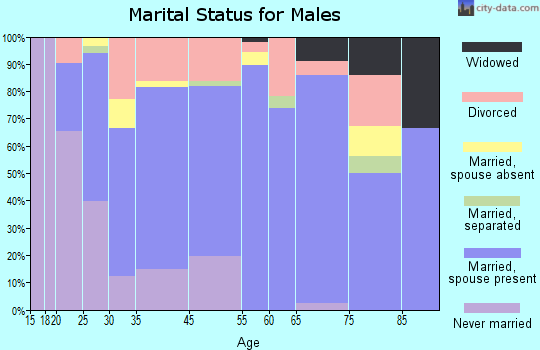 Pinetop-Lakeside marital status for males