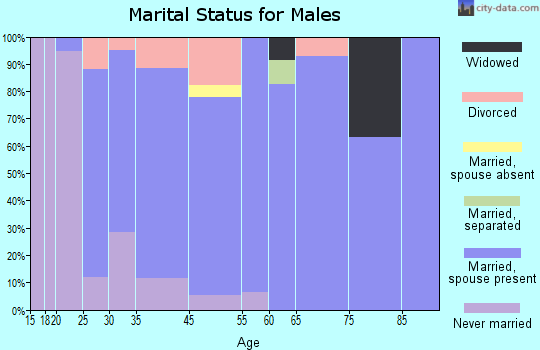 East Brookfield marital status for males