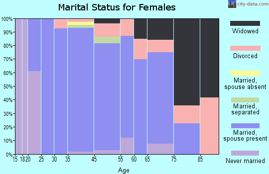 Byron Center marital status for females