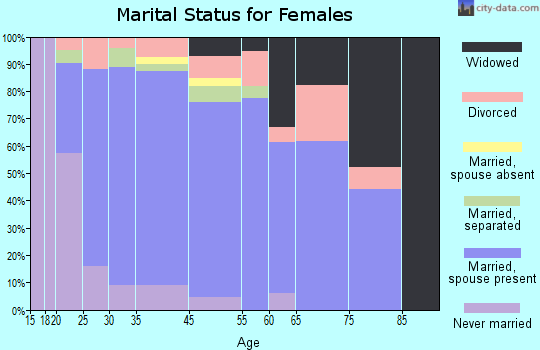 Level Park-Oak Park marital status for females