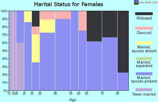 Vernon Center marital status for females