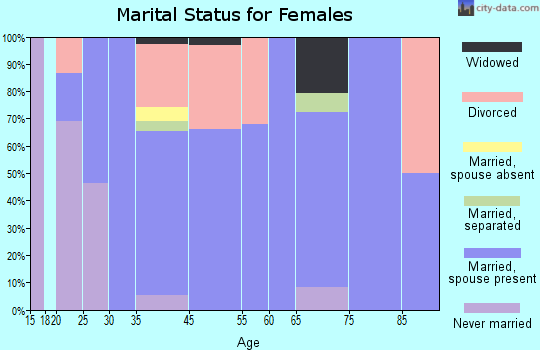 Zephyr Cove-Round Hill Village marital status for females