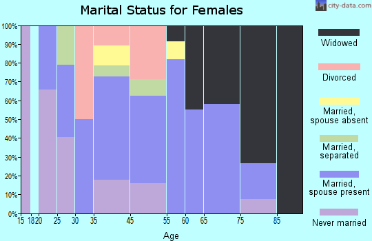 Dover Beaches South marital status for females