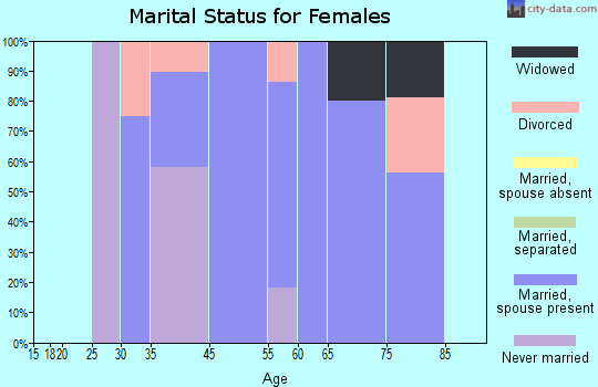 Harvey Cedars marital status for females