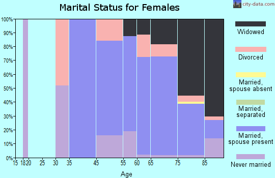Leisure Village East marital status for females